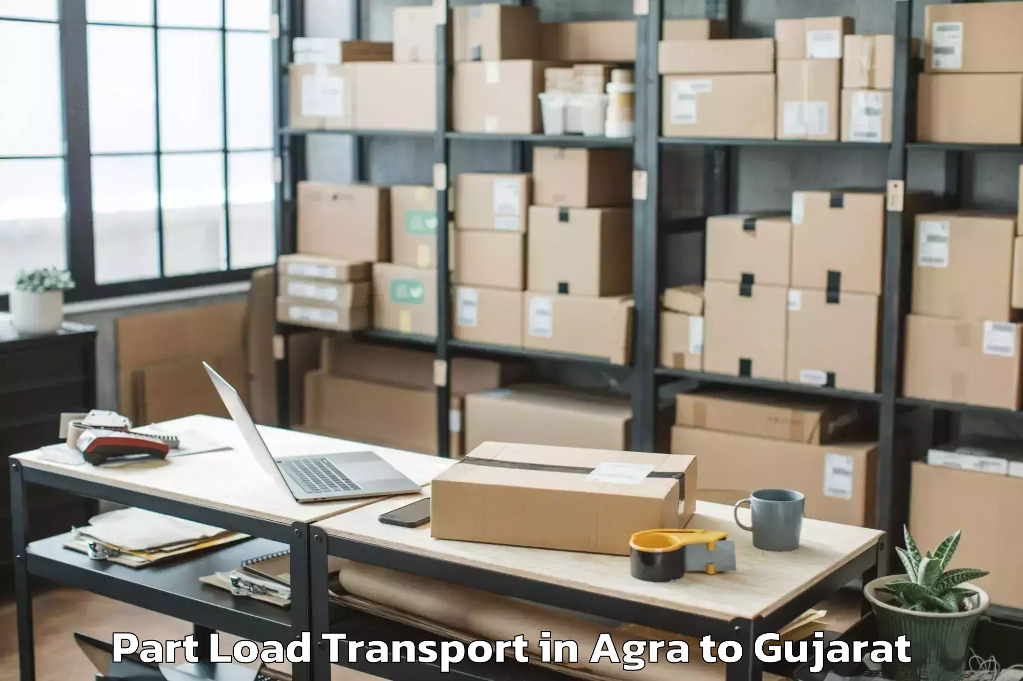 Hassle-Free Agra to Kalavad Part Load Transport